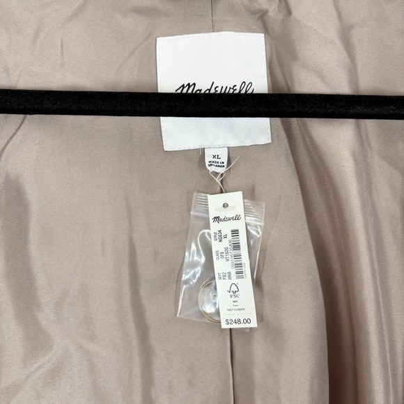 NEW Madewell Clairmont Crop Jacket Size XL Beige Wool Blend Gauze Button Up Fall - Picture 7 of 9